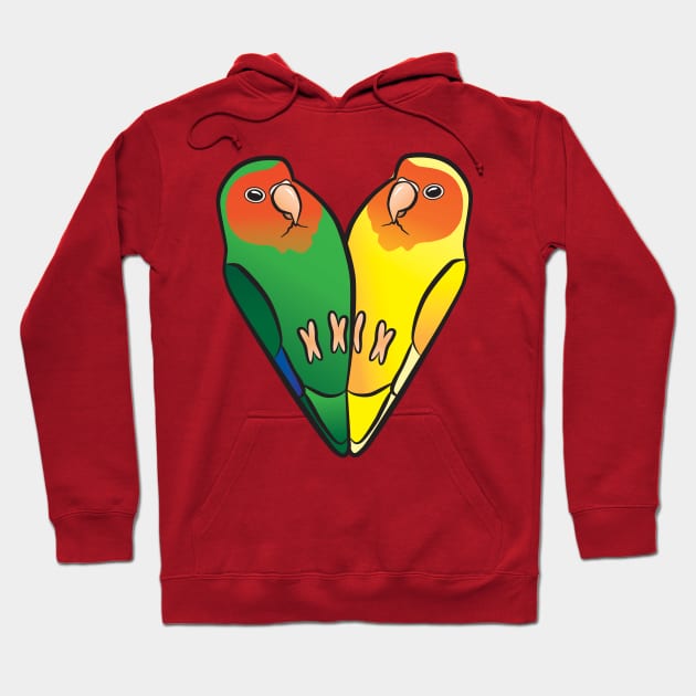 Lovebird Hearts Hoodie by punkburdarts